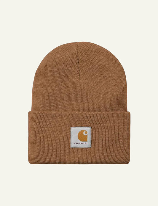 Carhartt WIP acrylic watch beanie in brown with logo patch