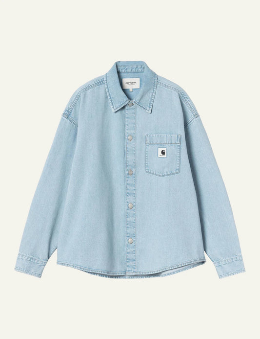 Carhartt WIP Alta Shirt Jacket gynaikeio denim blue stone bleached front view