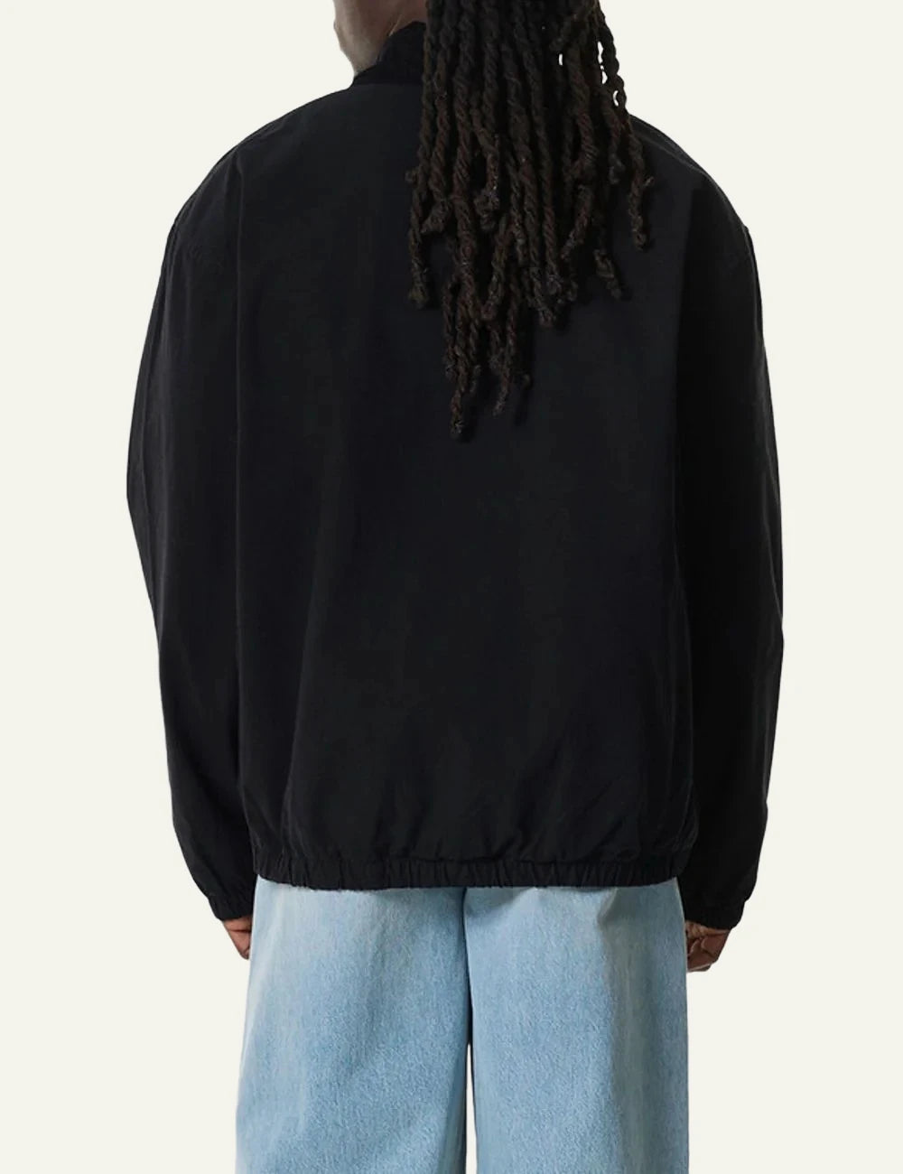 Carhartt WIP black zip jacket me corduroy collar kai embroidered logo back