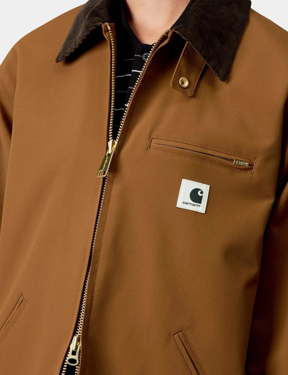 Carhartt WIP Clark Jacket brown tobacco front logo