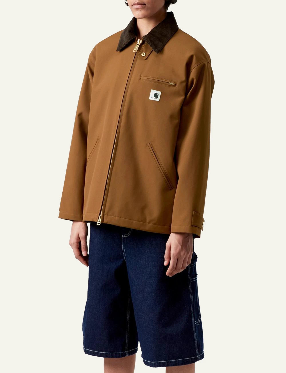Carhartt WIP Clark Jacket brown tobacco front view model