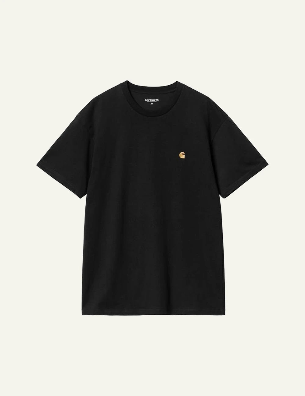 Carhartt WIP classic t-shirt black chest logo front view flat