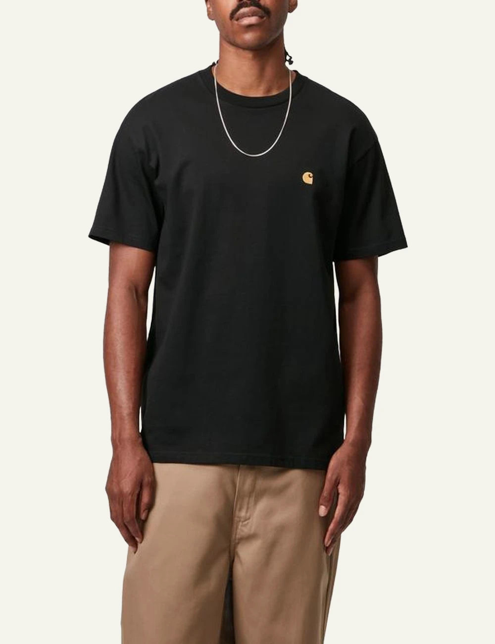 Carhartt WIP classic t-shirt black chest logo front view model