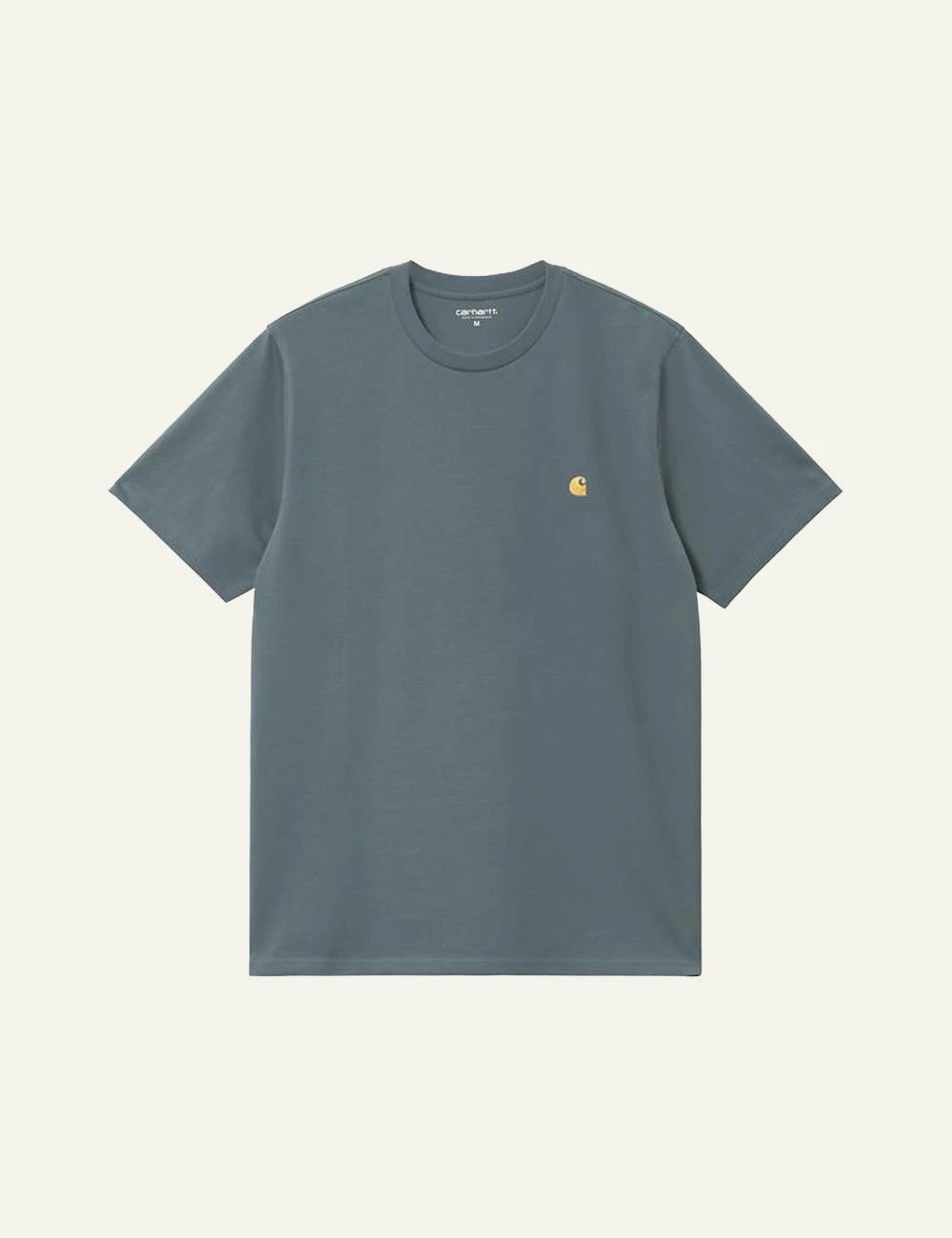 Carhartt WIP classic t-shirt blue grey chest logo front view