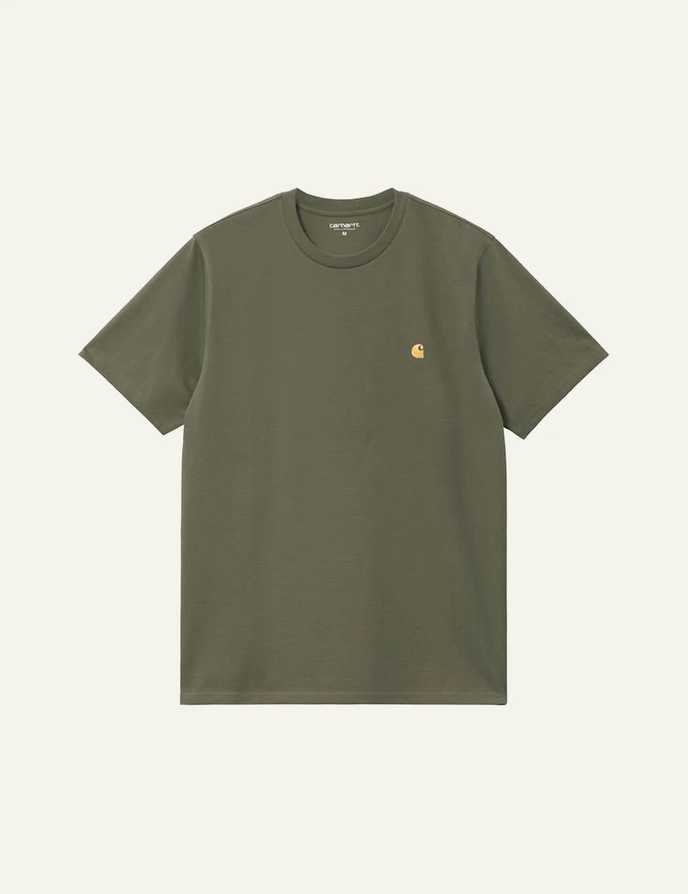 Carhartt WIP classic t-shirt green chest logo front view