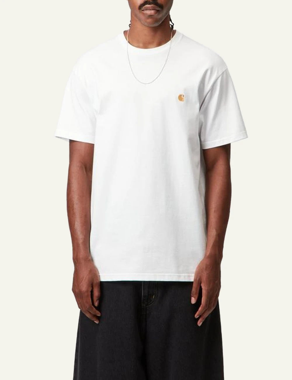 Carhartt WIP classic t-shirt white chest logo front view model