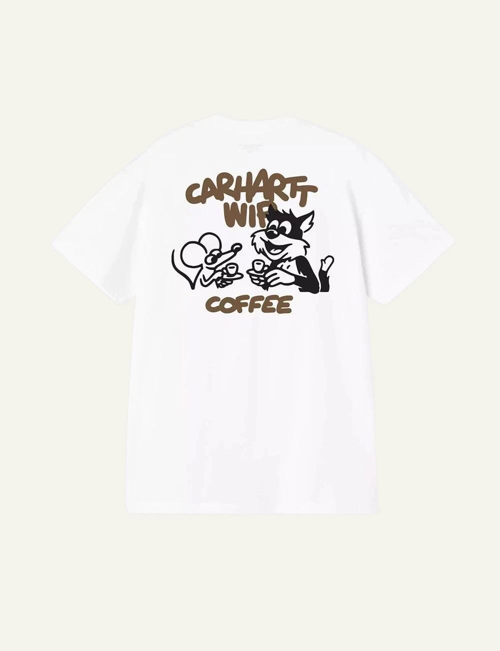 Carhartt WIP Coffee Break t-shirt white me print logo sto stithos back