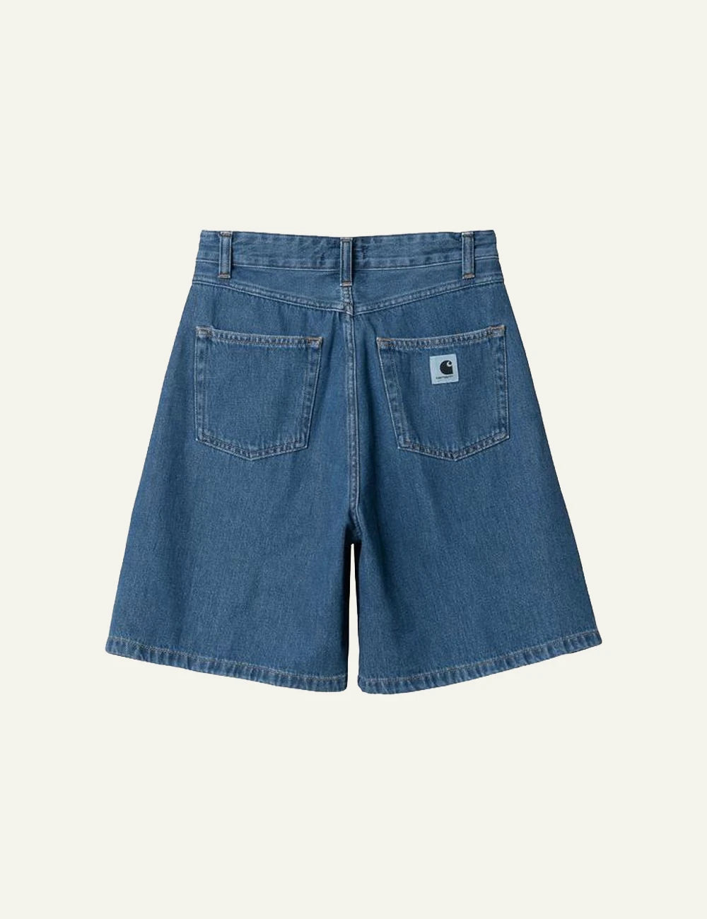 carhartt wip denim shorts blue back view