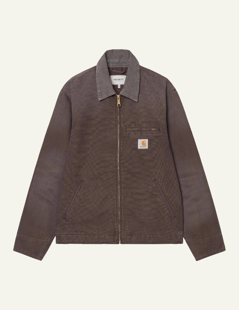 carhartt wip detroit jacket brown canvas front flat view