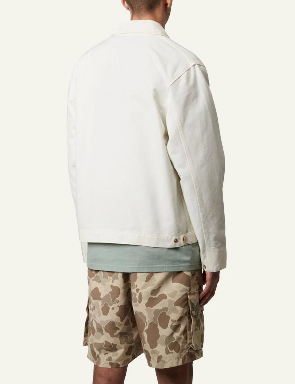 Carhartt WIP Detroit jacket wax off white back view