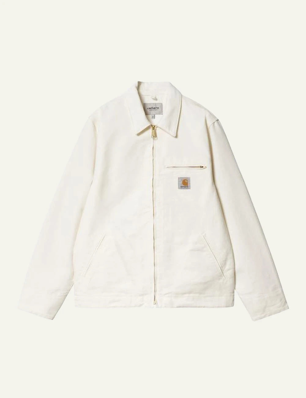 Carhartt WIP Detroit jacket wax off white front view flat