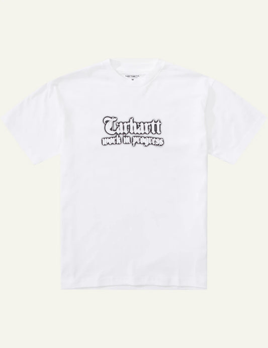 carhartt wip graphic t shirt white logo print front flat view