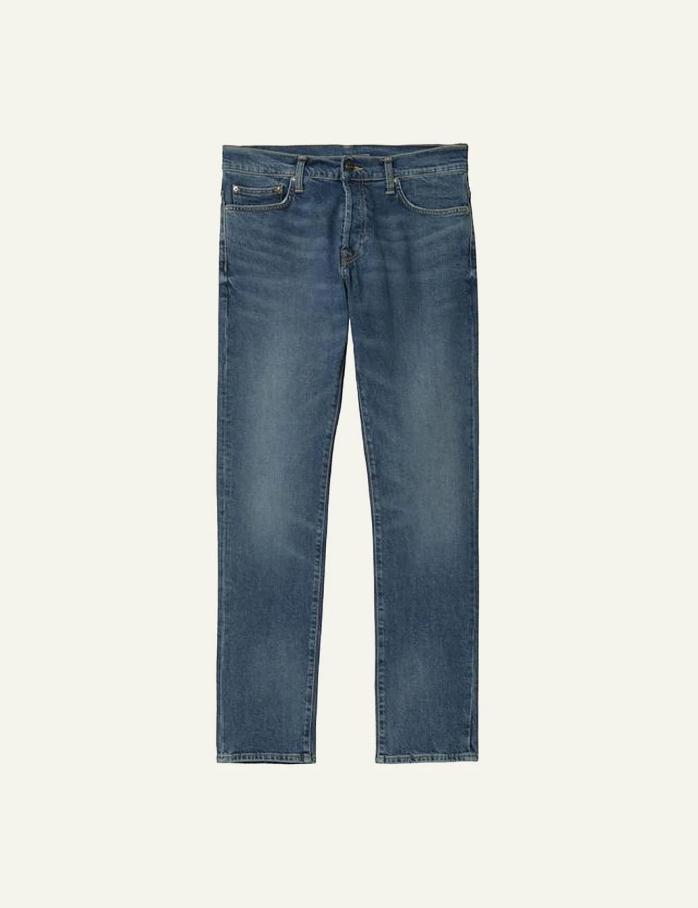 Carhartt WIP Klondike pant blue mid denim front view flat