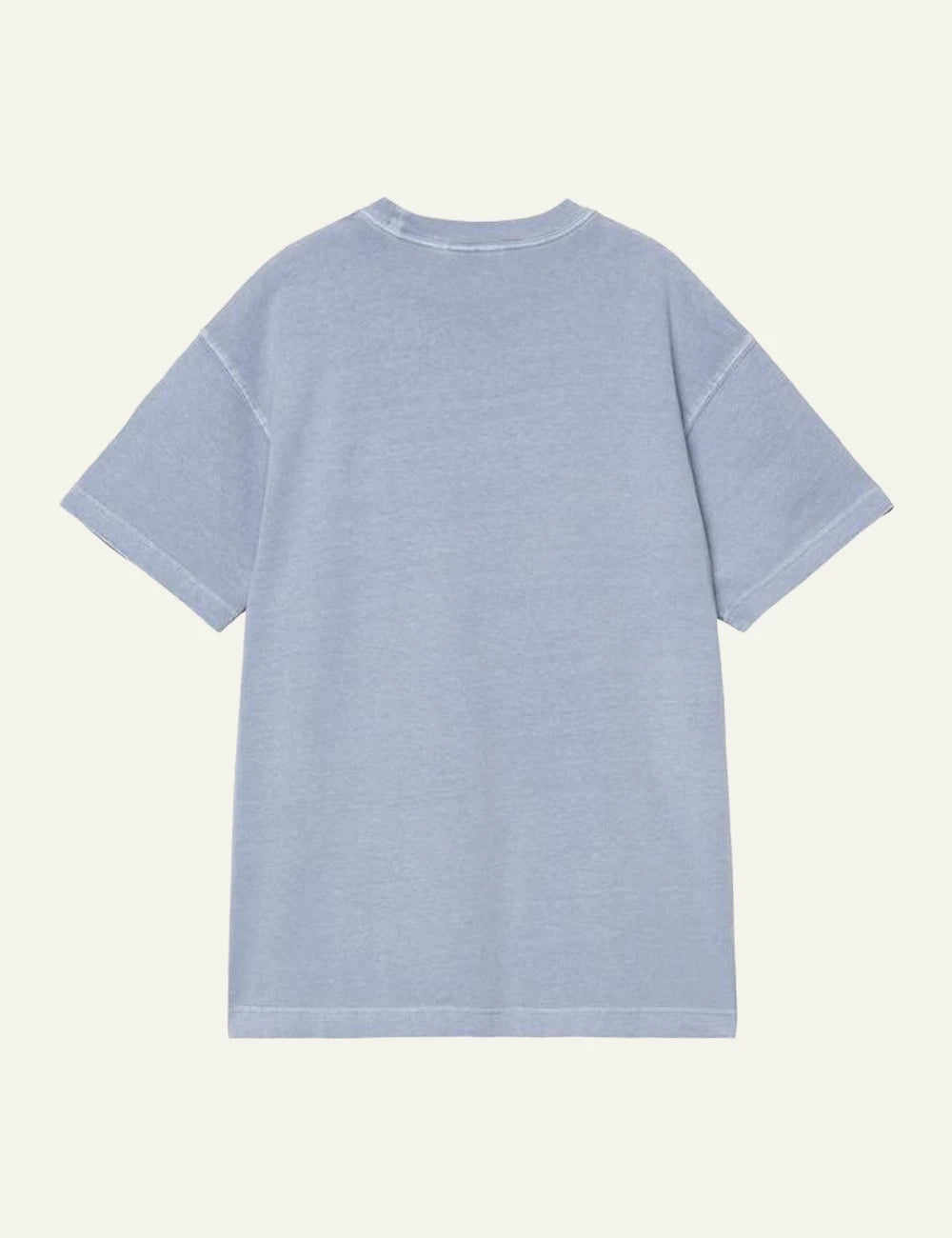 Carhartt WIP light blue t-shirt with chest logo patch back flat view