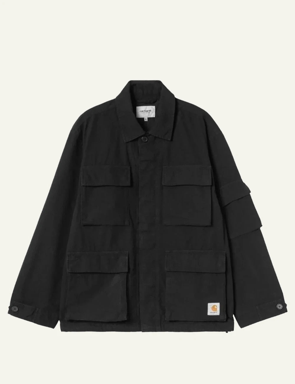 Carhartt WIP Manderson black utility jacket front view