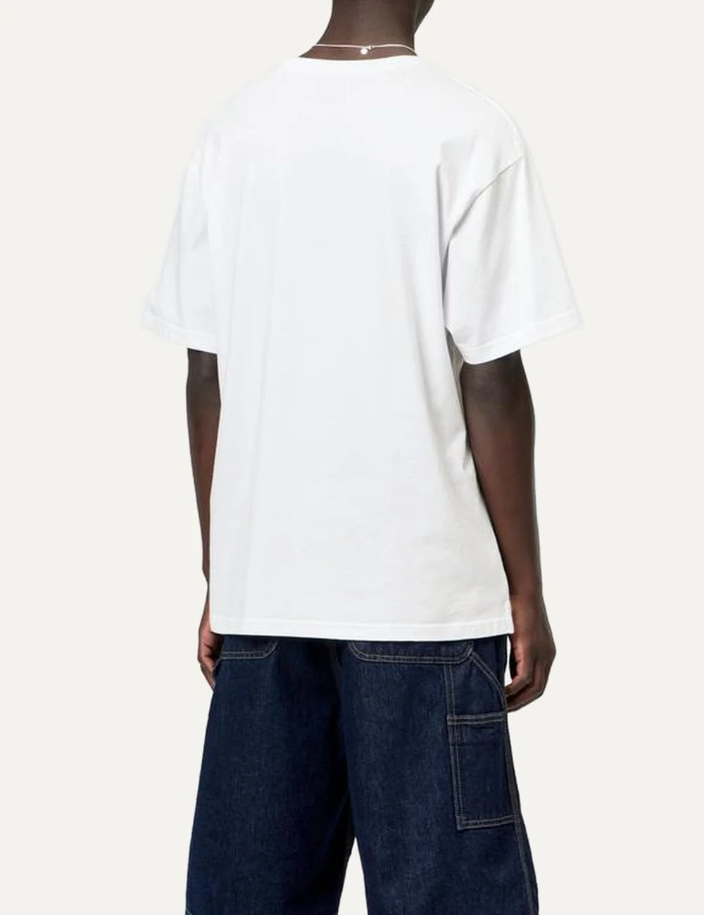 Carhartt WIP men S/S Madison white organic cotton T-shirt with embroidered C logo back