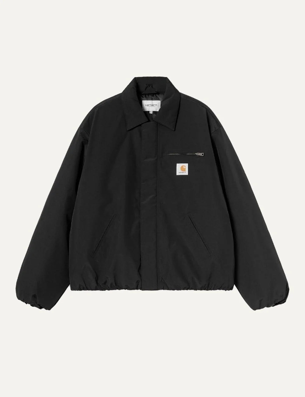 Carhartt WIP men Stanwood black water-repellent nylon jacket with chest zip pocket and logo label