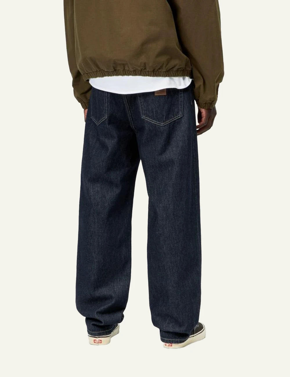 Men's Carhartt WIP Aaron dark blue regular tapered denim jeans back
