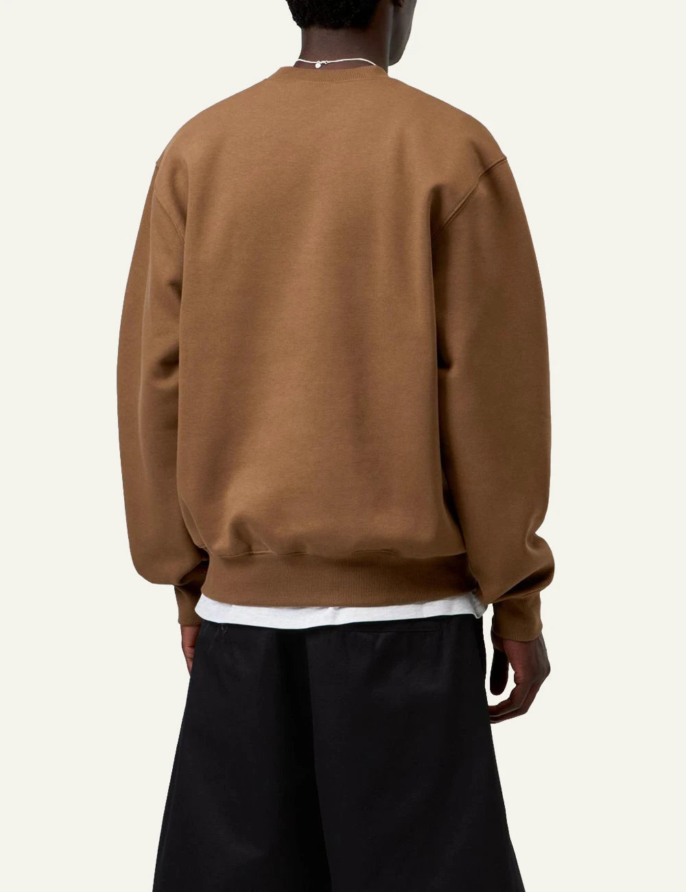 Men's Carhartt WIP Carhartt Sweatshirt in brown with black embroidered Script Logo back