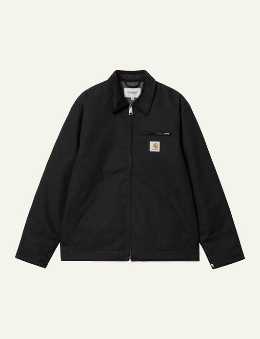 Men's Carhartt WIP Detroit black canvas jacket with corduroy collar