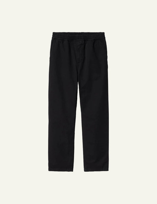 Men's Carhartt WIP Flint pants in black organic cotton twill