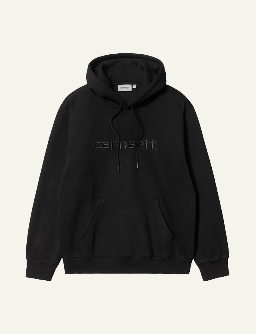 Men's Carhartt WIP Hooded Carhartt Sweatshirt in black with embroidered logo