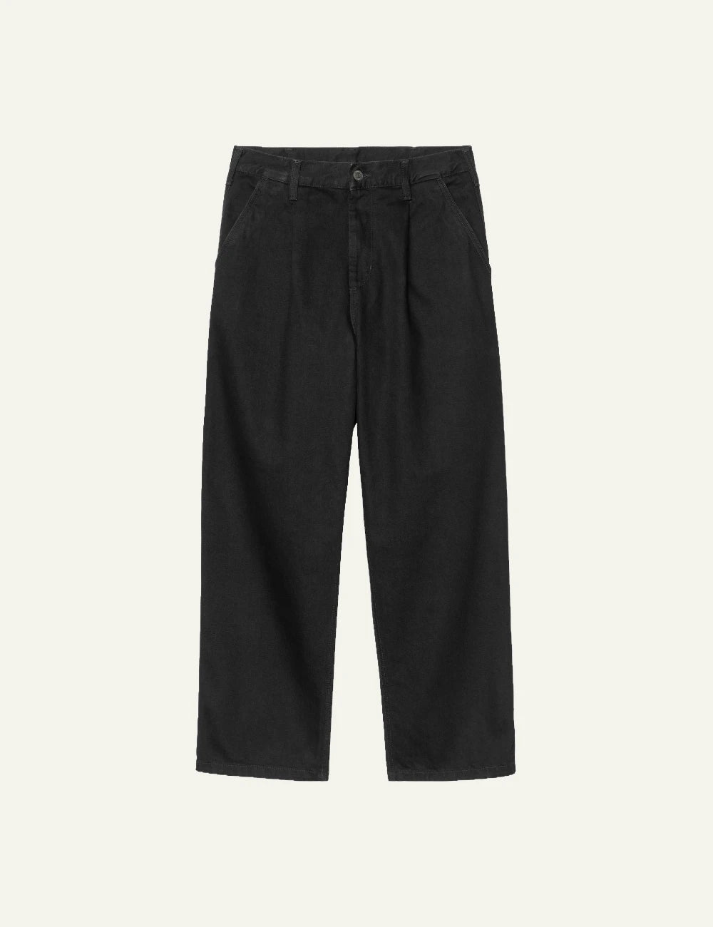 Men's Carhartt WIP Jace Pant in black cotton denim with loose tapered fit