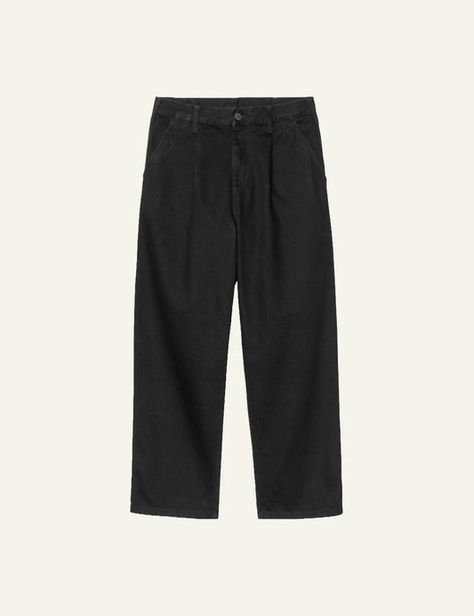 Men's Carhartt WIP Jace Pant in black cotton denim with loose tapered fit