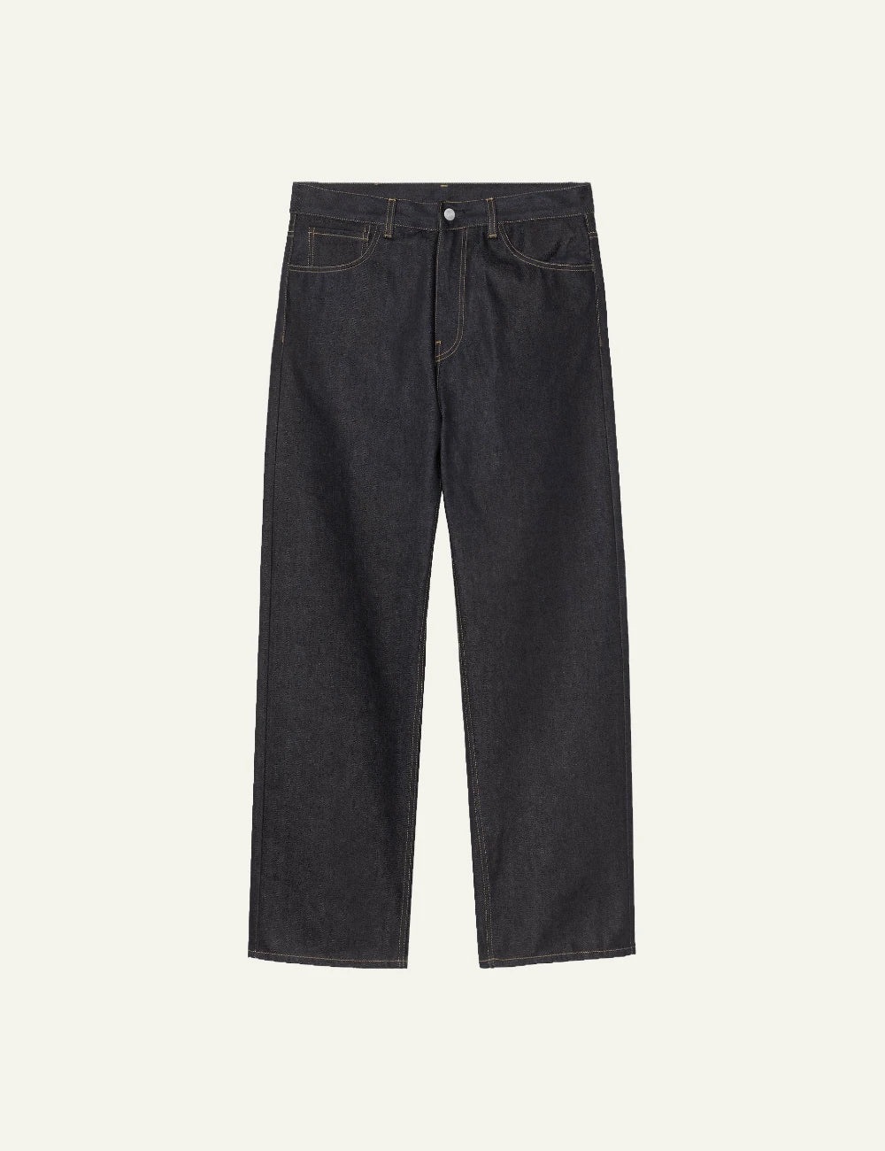 Men's Carhartt WIP Payson Pant in dark blue denim with wide straight fi