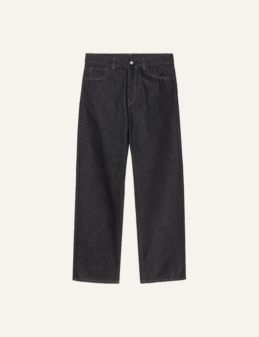 Men's Carhartt WIP Payson Pant in dark blue denim with wide straight fi