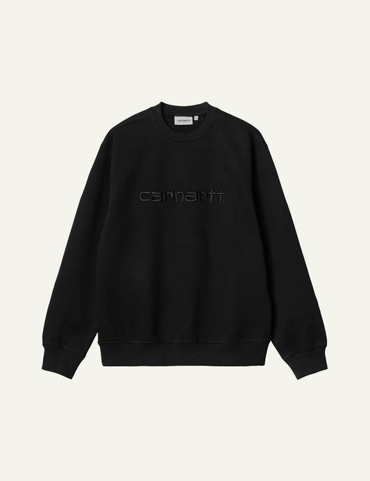 Men's Carhartt WIP black sweatshirt with embroidered script logo