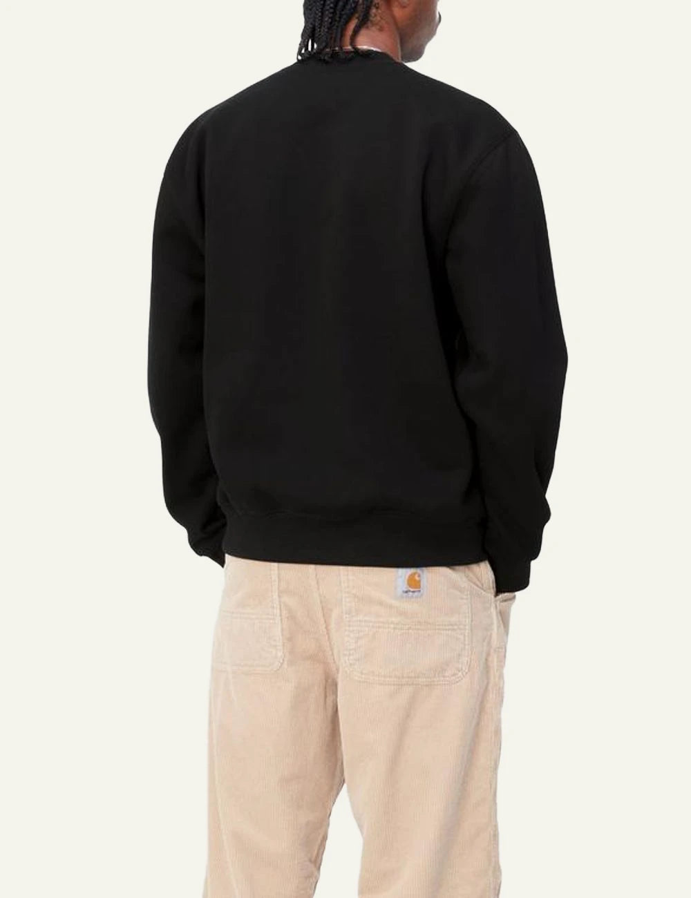 Men's Carhartt WIP black sweatshirt with embroidered script logo back
