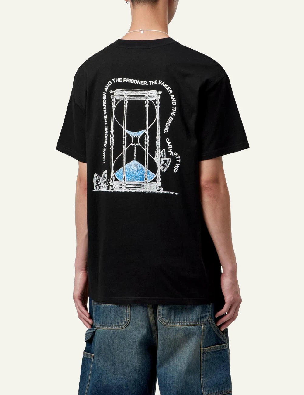 Men's Carhartt WIP S/S Hourglass T-Shirt in black with graphic prints back