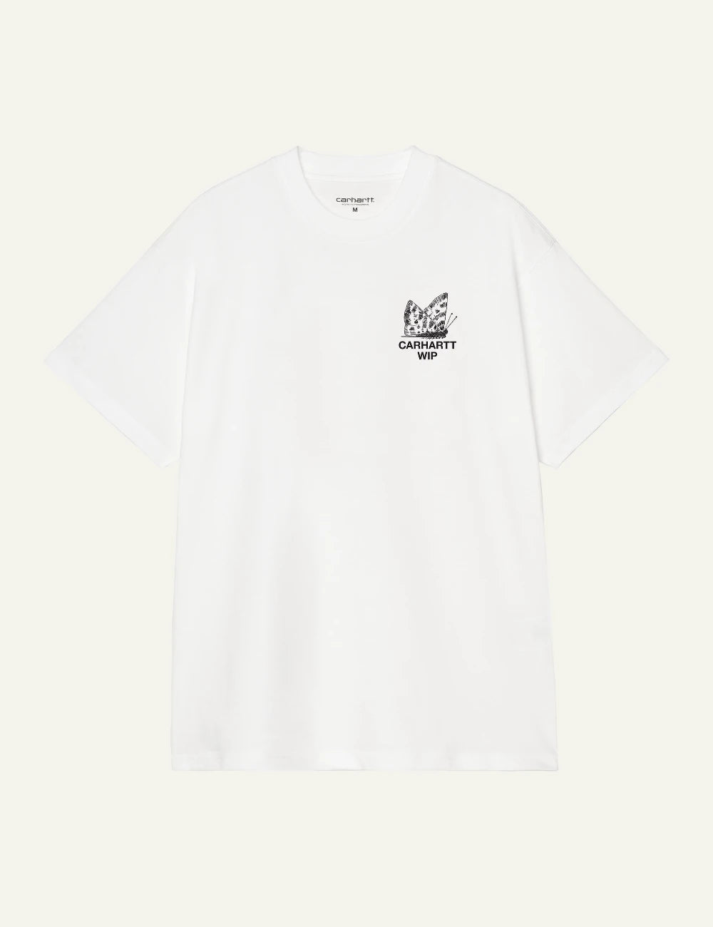 Men's Carhartt WIP S/S Hourglass T-Shirt in white with black graphic prints