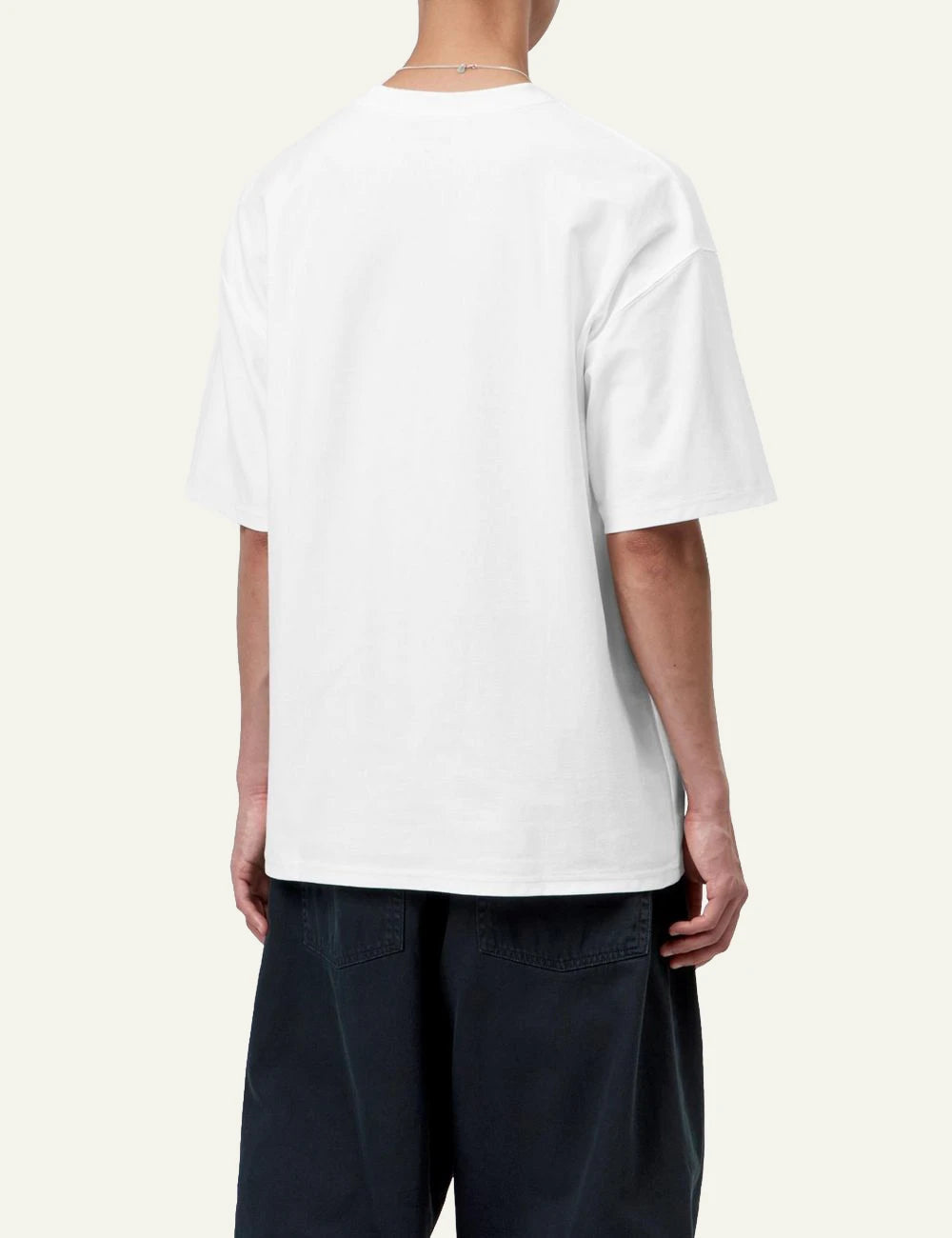 Men's Carhartt WIP S/S OG Loose Pocket T-Shirt in white with black Square Logo Label back