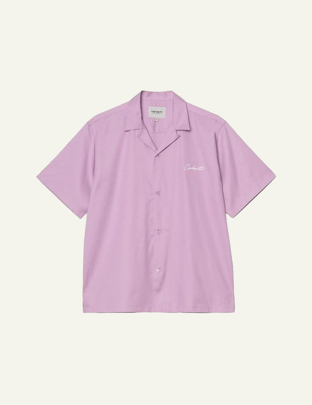 carhartt wip script logo shirt lilac front flat view