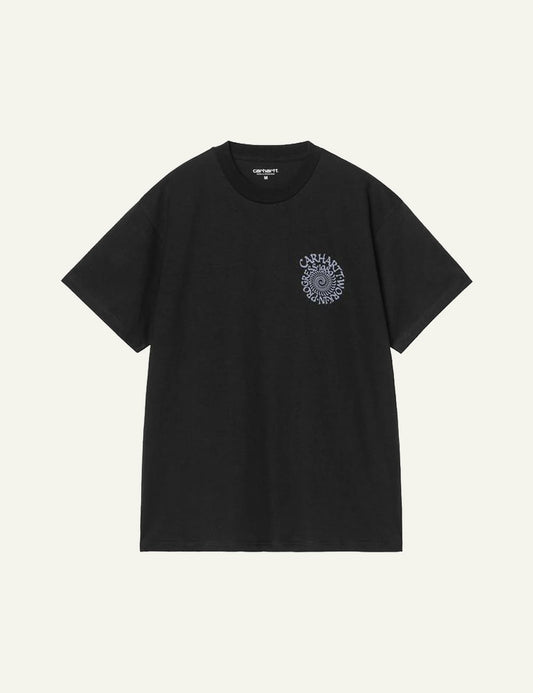 carhartt wip spiral logo t-shirt black front flat view