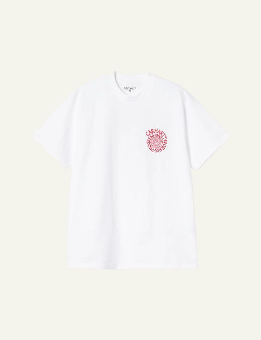 carhartt wip spiral logo t-shirt white front flat view