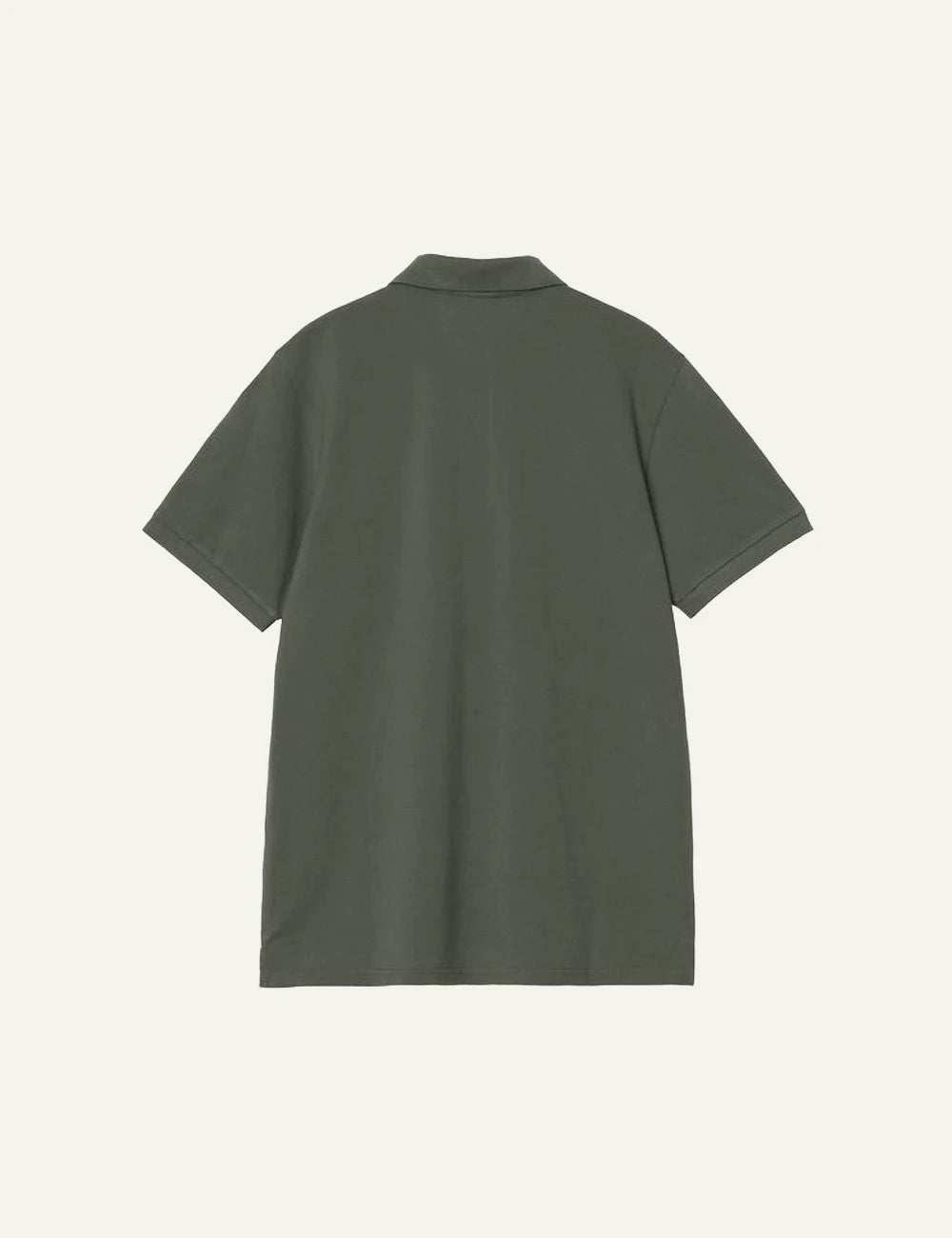 Carhartt WIP S S Chase pique polo leaf green gold logo back view