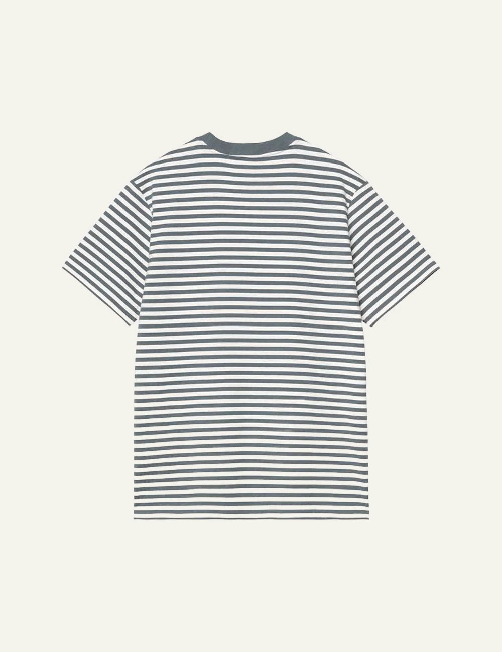 Carhartt WIP striped pocket t-shirt grey white back view