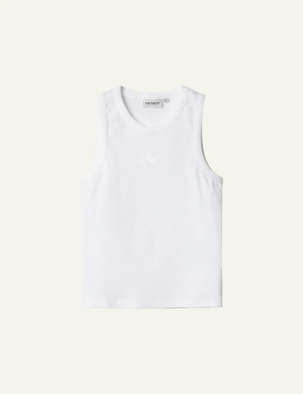 carhartt wip tank top white front flat view