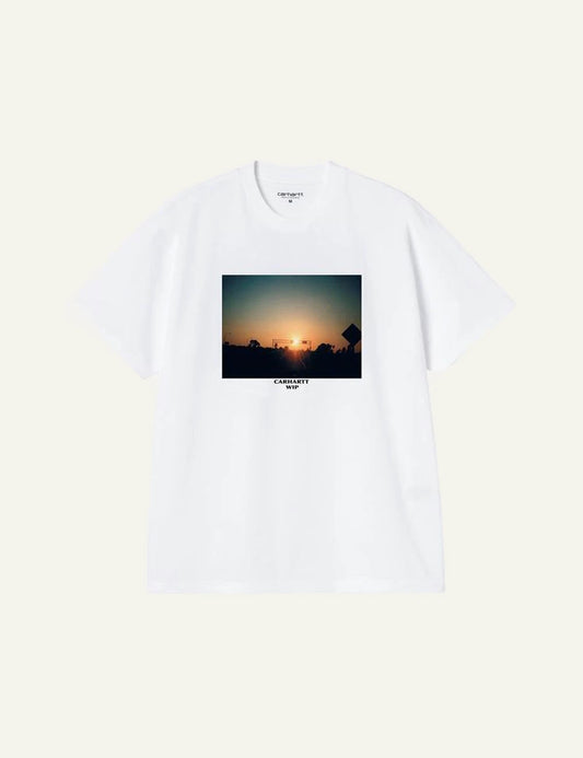 Carhartt WIP Warm Views t-shirt white graphic print front flat view