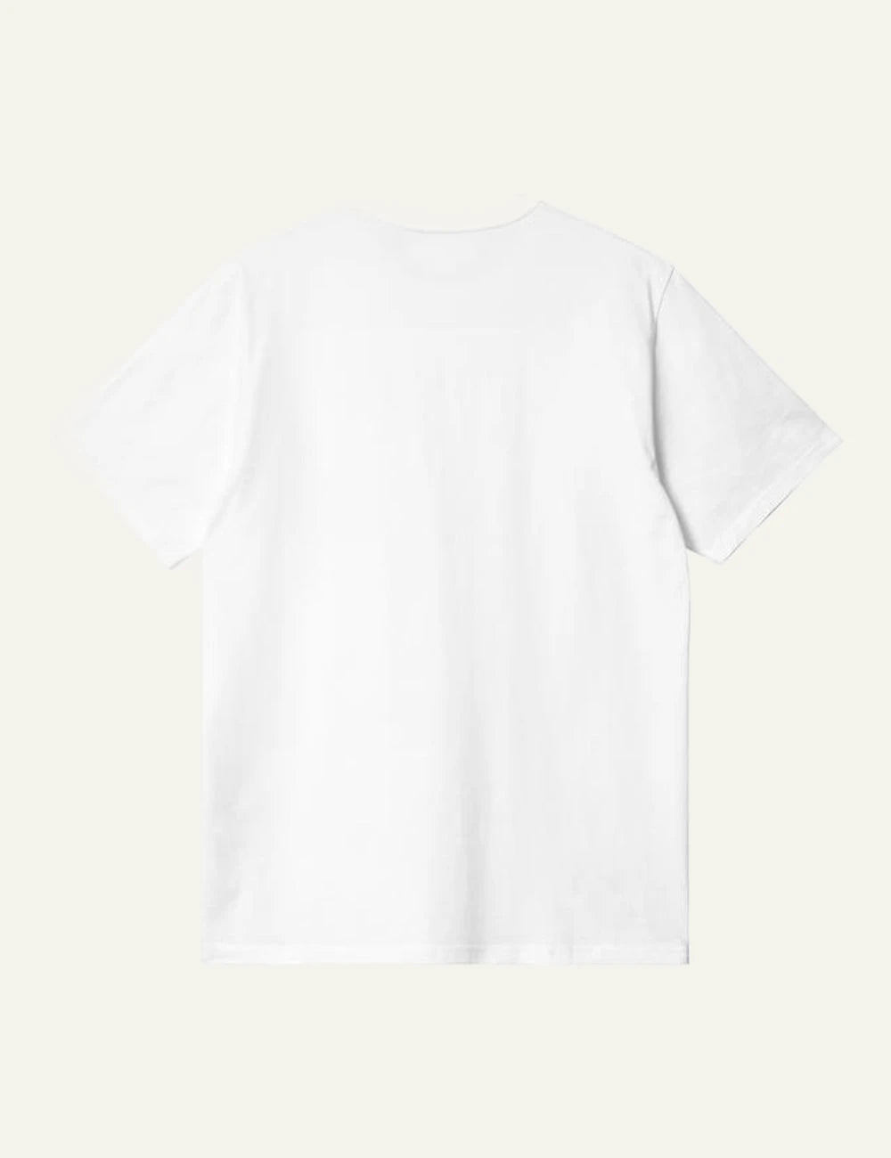 Carhartt WIP white t-shirt with chest pocket and red heart logo back flat view