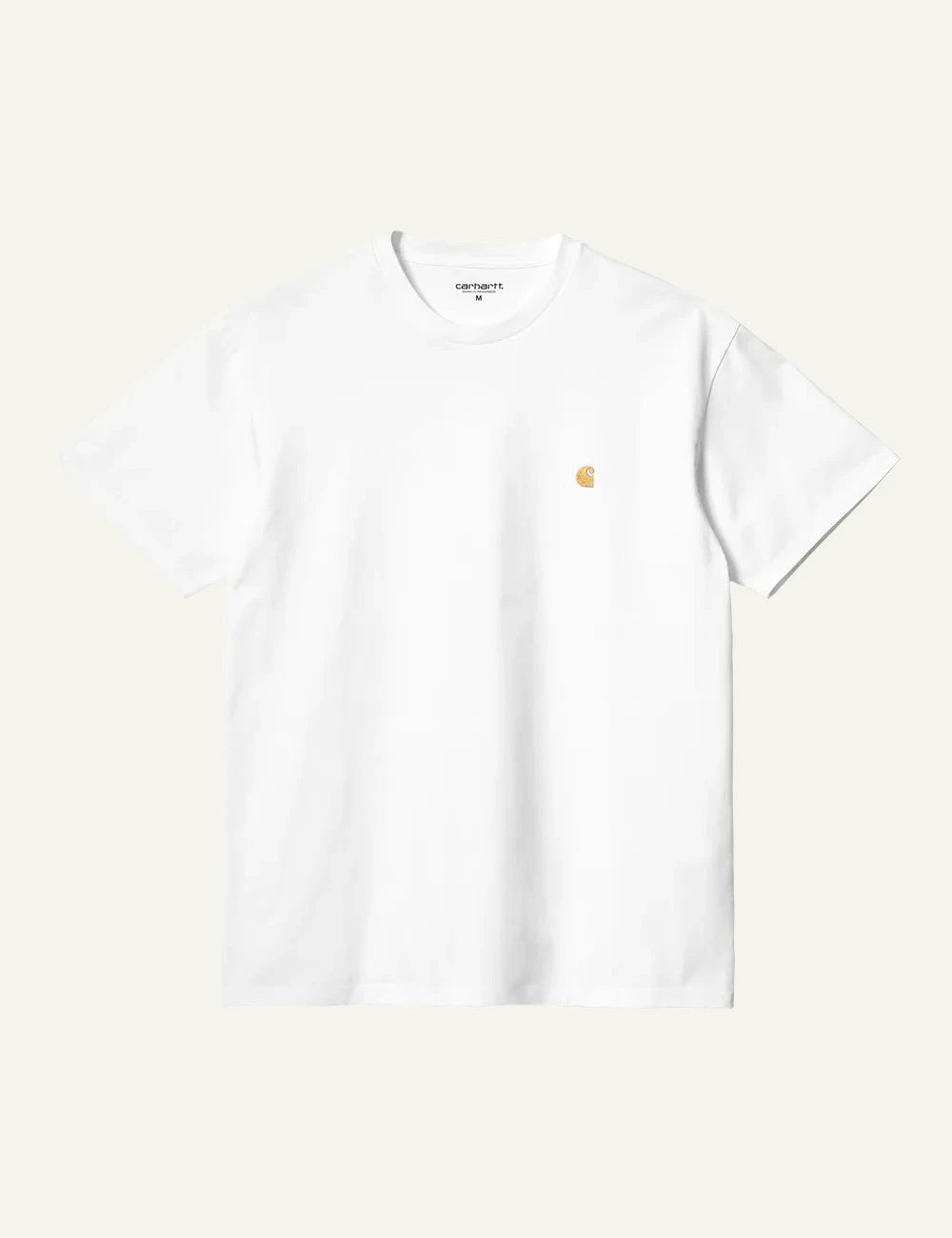 Carhartt WIP white t-shirt small chest logo front view