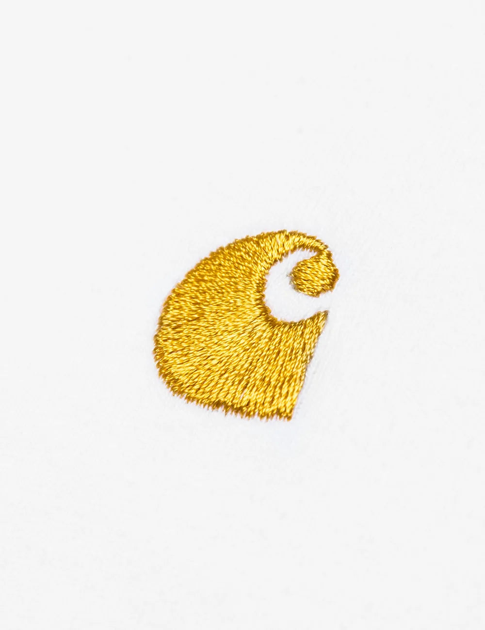 Carhartt WIP white t-shirt small chest logo front detail view