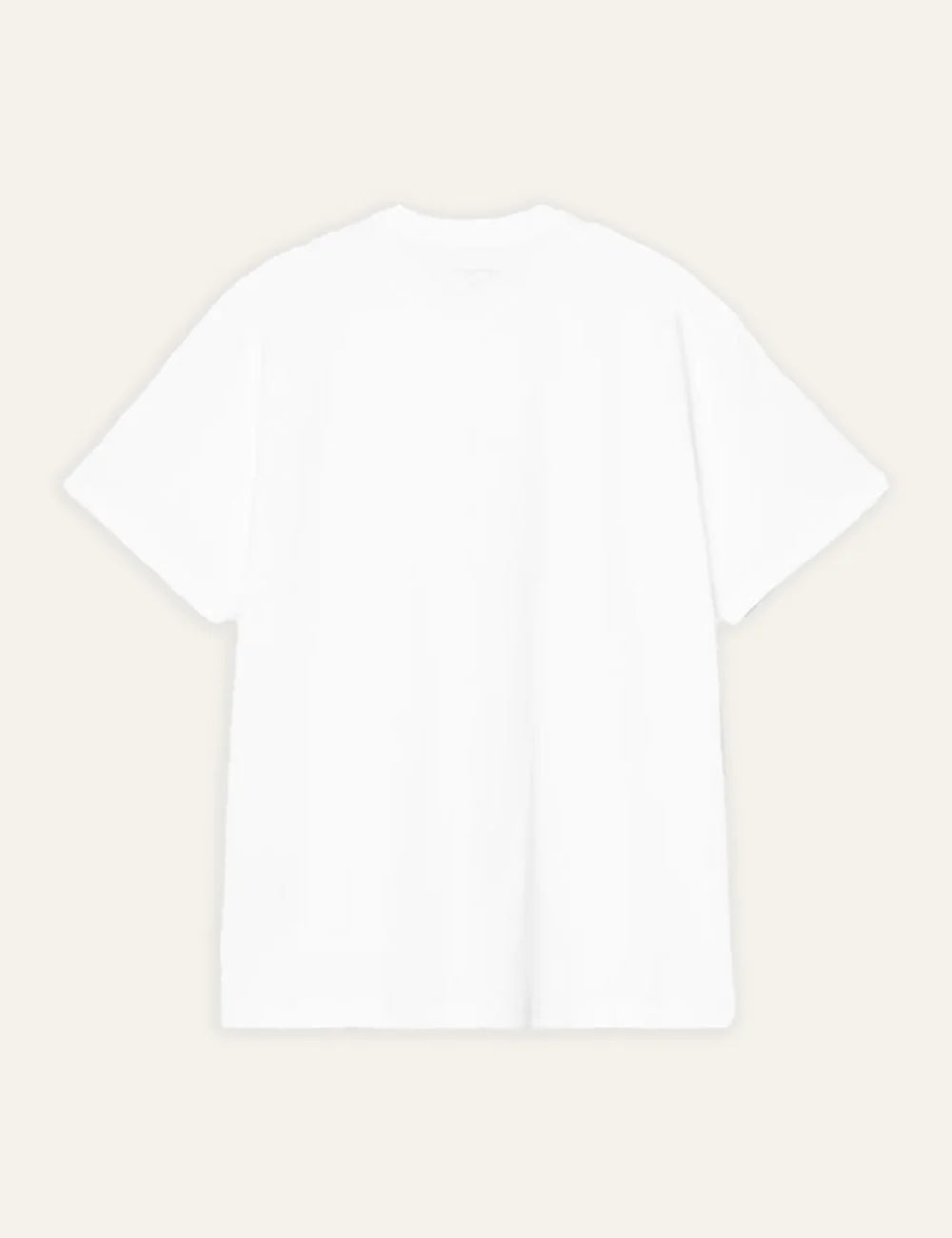 Carhartt WIP white t-shirt with small script logo on chest back flat view