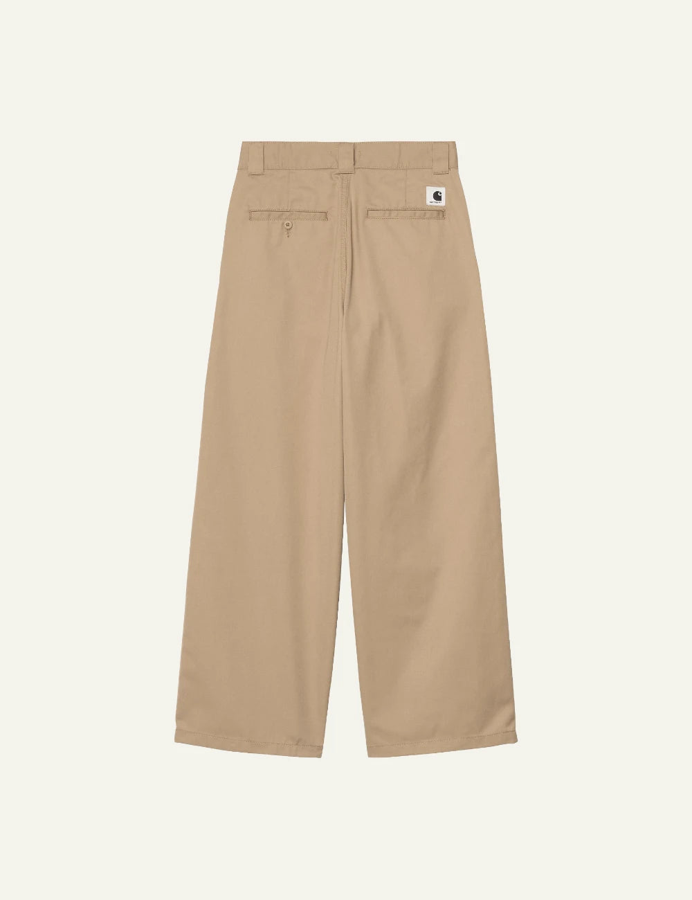 carhartt wip wide leg chino pants beige back flat view