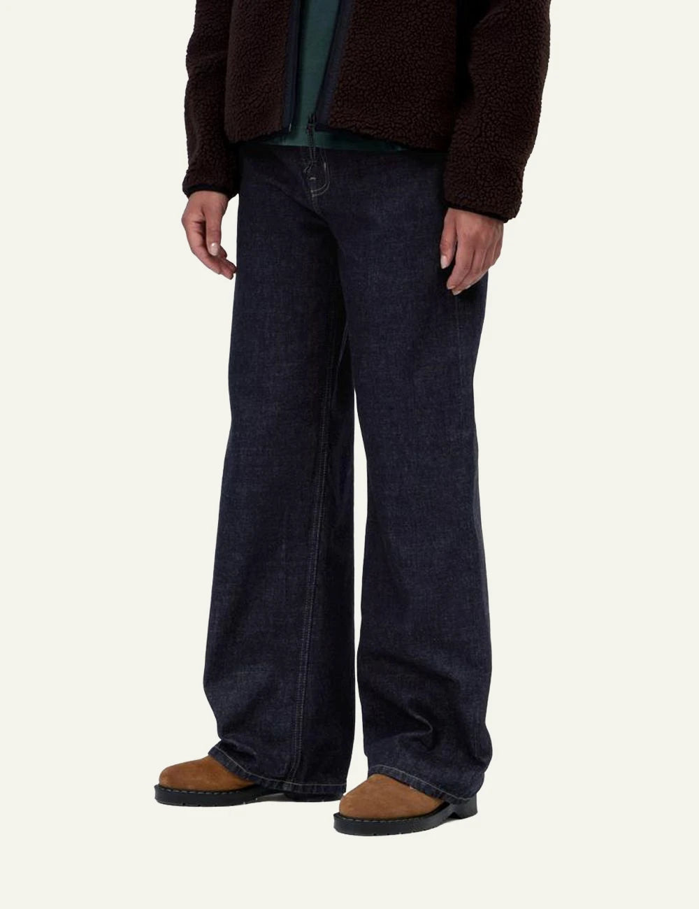 Women's Carhartt WIP Jane wide leg dark blue denim jeans side