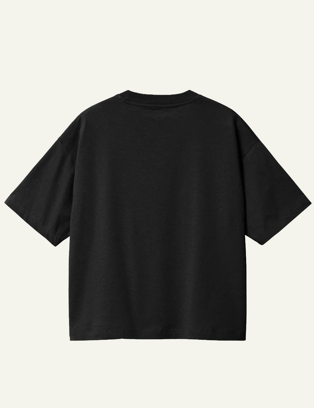 Carhartt WIP black t-shirt me kentimeno logo sto stithos back