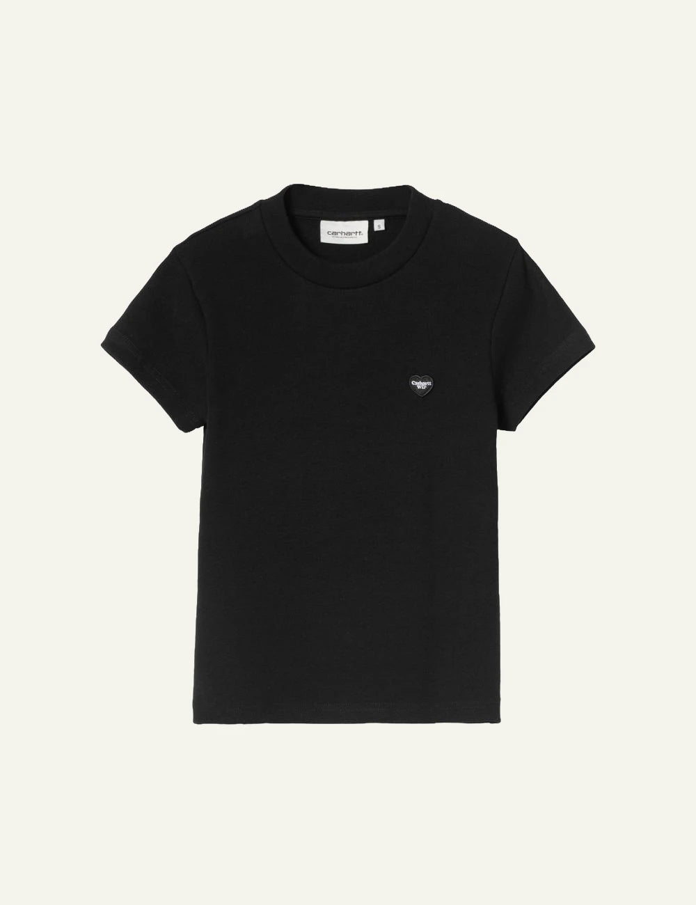 Women's Carhartt WIP Small Heart Patch black top with heart logo product shot